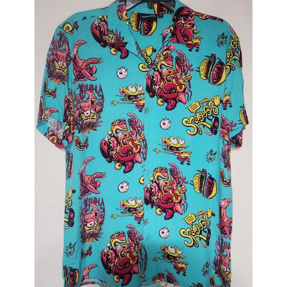 Sponge Bob and Patrick button-up shirt Men's size medium - Picture 1 of 6
